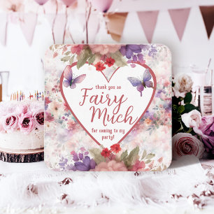 Cartão De Notas Fada Primeiro Aniversário Mini Obrigado