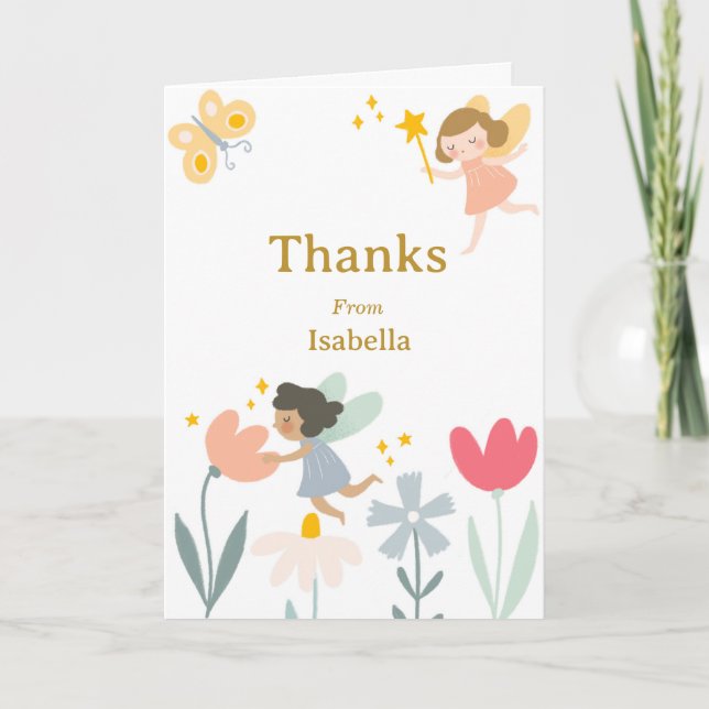 Cartão De Notas Fadas Mágicas Obrigado (Frente)