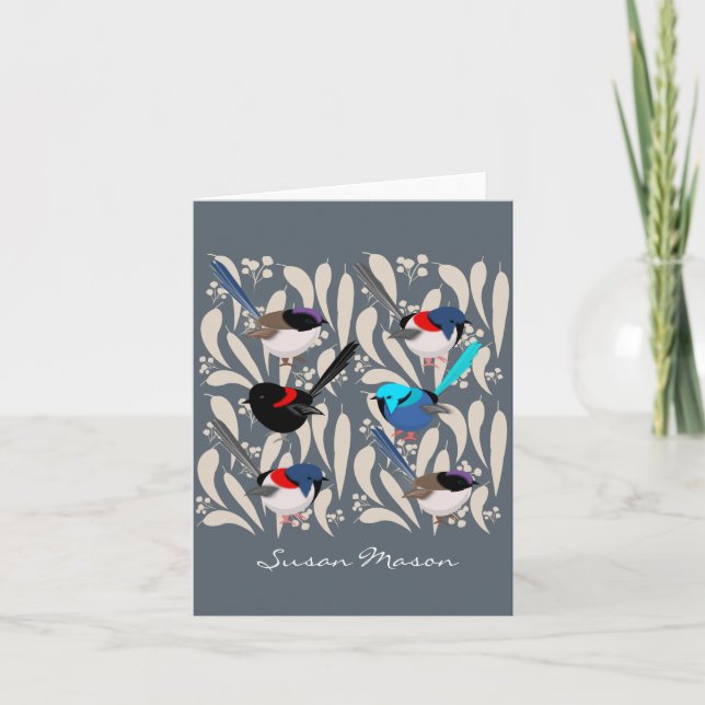 Cartão De Notas Fairy Wrens (Frente)