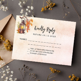 Cartão De Notas Fall florals orange resposta de casamento rústico 