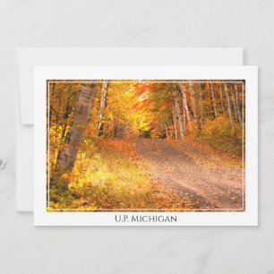 Cartão De Notas Fall Foliage Rural Road U.P. Michigan Fotografia