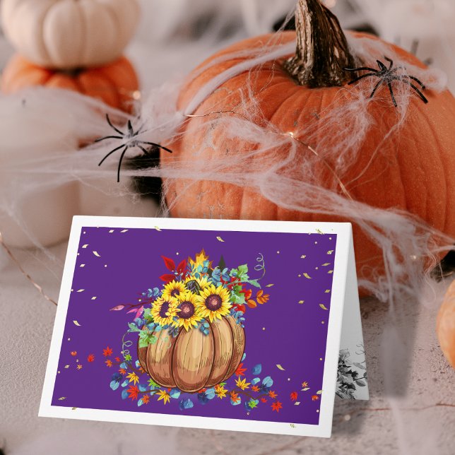 Cartão De Notas Fall Pumpkin Happy Halloween Card (Criador carregado)
