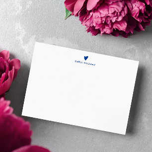 Cartão De Notas Família Clássica de Coração de Dodle Azul