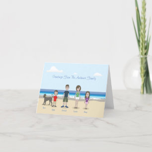 Cartão De Notas Família personalizada de desenhos animados