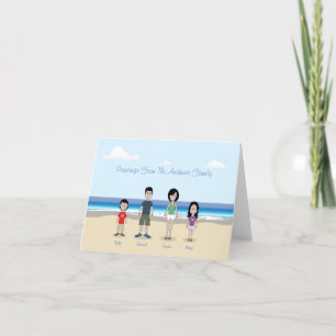Cartão De Notas Família personalizada de desenhos animados