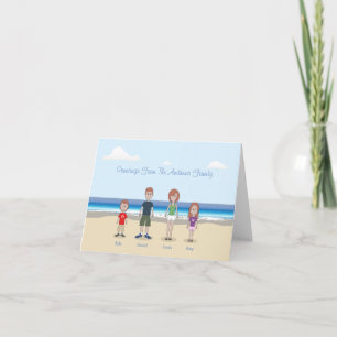 Cartão De Notas Família personalizada de desenhos animados