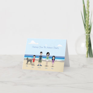 Cartão De Notas Família personalizada de desenhos animados