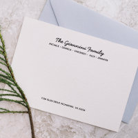 FAMILY NOTECARDS Nomes Cursivos Endereço PRETO