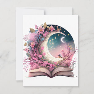 Cartão De Notas Fantasy Book Lover Design
