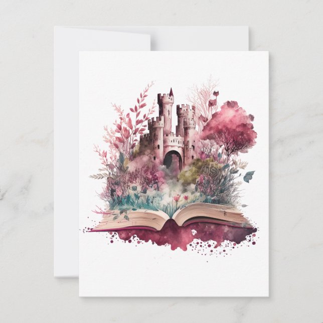 Cartão De Notas Fantasy Book Lover Design (Frente)
