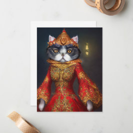 Cartão De Notas Fantasy Cat Notecard #SA4