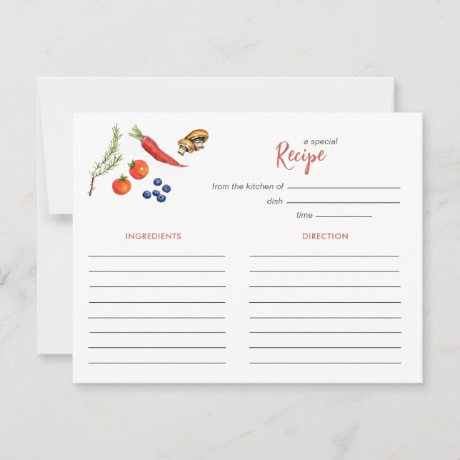 Cartão De Notas Farmers Market Bridal shower Recipe card (Frente)