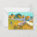 Cartão De Notas Farmhouse in Provence, 1888 por Vincent van Gogh<br><div class="desc">Vincent Willem van Gogh (1853-1890) foi um pintor holandês do Posto-impressionista que se tornou,  postumamente,  uma das figuras mais famosas e influentes da história da arte ocidental. Vincent van Gogh - Farmhouse em Provence,  1888.</div>