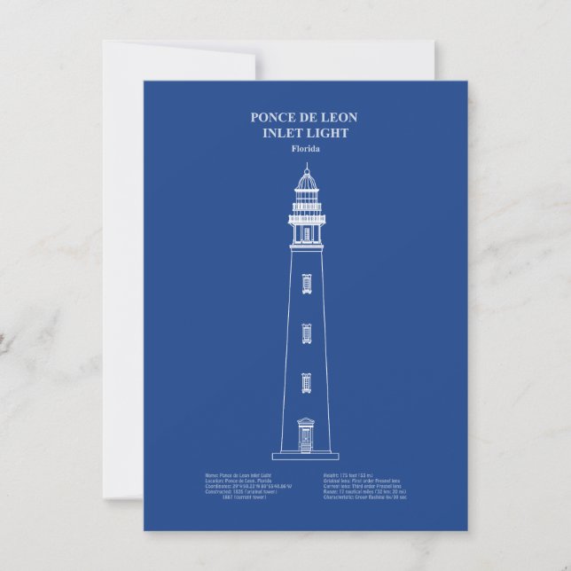 Cartão De Notas Farol de entrada Ponce de Leon - Flórida - AD (Frente)