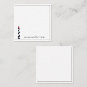 Cartão De Notas Farol de praia costeira náutica personalizado