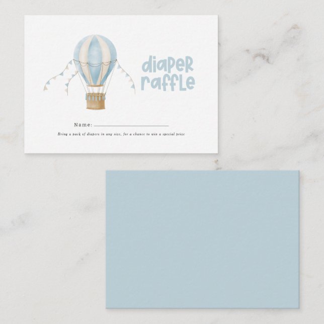 Cartão De Notas Fava de fralda azul de balão de ar quente (Frente/Verso)
