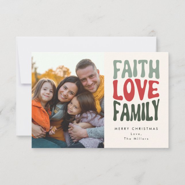 Cartão De Notas Fé, Amor, Família - retrorreflectores antigos (Frente)