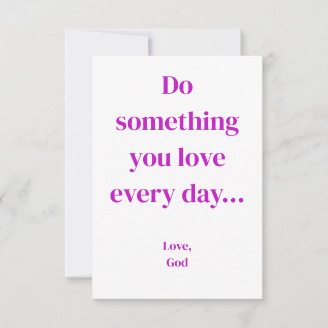 Cartão De Notas Fé roxa Faça algo que você ama...Paisagem (Frente)