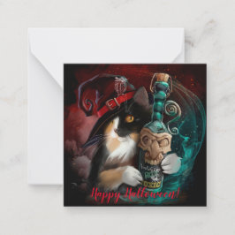 Cartão De Notas Feiticeiro de três ajustados e uma garrafa de vale