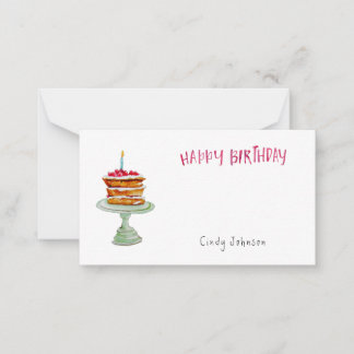 Cartão De Notas Felicidades Lindas aquarela Pequeno