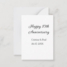 Cartão De Notas Feliz 10º aniversário, simples nome de casamento m