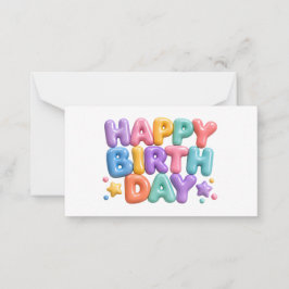 Cartão De Notas Feliz Aniversário Bolha Desenho de Vidro Colorido
