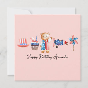 Cartão De Notas Feliz aniversário dos EUA, aniversário personaliza