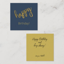 Cartão De Notas Feliz Aniversário Dourado Brilho Nome Personalizad