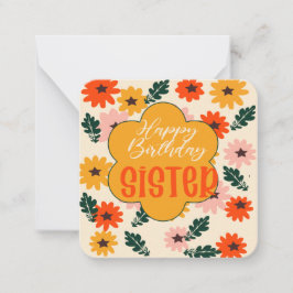 Cartão De Notas Feliz Aniversário Irmã