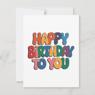 Cartão De Notas Feliz Aniversário Retrô