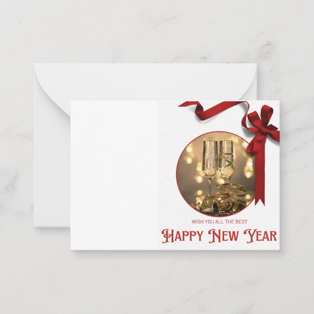 Cartão De Notas Feliz Ano Novo (Frente)