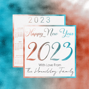 Cartão De Notas Feliz ano novo 2023 Com Calender