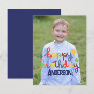 Cartão De Notas Feliz Balão de Aniversário Personalizável