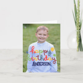 Cartão De Notas Feliz Balão de Aniversário Personalizável