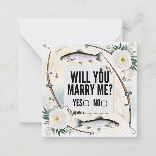 Cartão De Notas Feliz Casamento de Vestígios de Pesca (Frente)