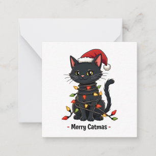 Cartão De Notas Feliz Catmas Natal Divertido Amante de Gatos Felin