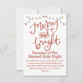Cartão De Notas Feliz de Natal e Bright Sagrada Noite Vermelha Scr