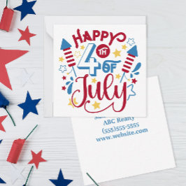 Cartão De Notas Feliz dia 4 de julho de Pop by