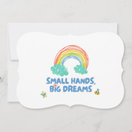 Cartão De Notas Feliz dia das crianças mãos pequenas, grandes sonh