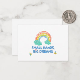 Cartão De Notas Feliz dia das crianças Pequenas Mãos, Grandes Sonh