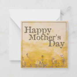 Cartão De Notas Feliz Dia das Mães no Prado da Flor Vintage - Eng