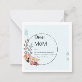 Cartão De Notas Feliz Dia de as mães, mamãe