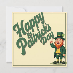 Cartão De Notas Feliz Dia de São Patrício Leprechaun Fofo