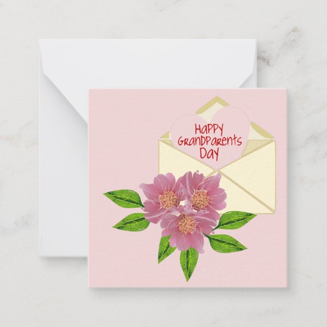 Cartão De Notas Feliz Dia dos Avós Notecard (Frente)