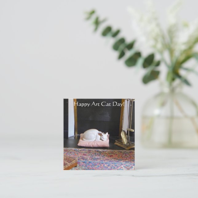 Cartão De Notas Feliz Dia dos Gatos de Arte! (Em pé/Frente)