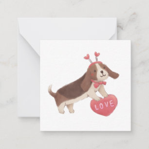 Cartão De Notas Feliz Dia dos Namorados com cachorrinho