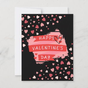 Cartão De Notas Feliz Dia dos Namorados Corações de Confetes Vday