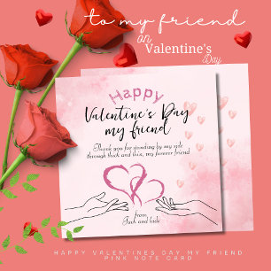 Cartão De Notas Feliz Dia dos Namorados meu amigo rosa