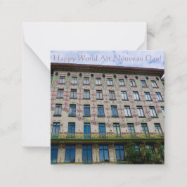 Cartão De Notas Feliz Dia Mundial de Arte Nouveau!