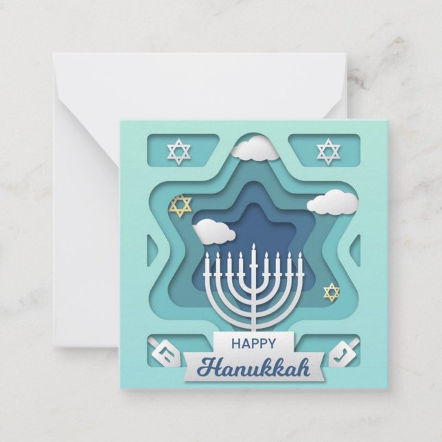 Cartão De Notas Feliz Hanukkah (Frente)